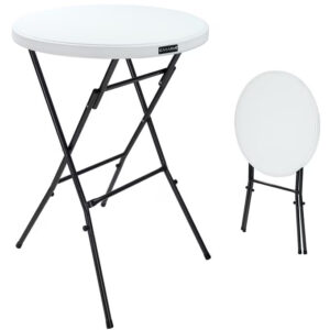 Skládací barový stůl Ø72 cm - bílý
