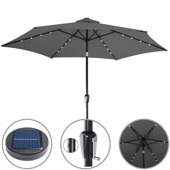 LED slunečník Miami Ø270 cm - antracit