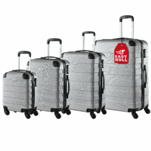 Set 4 ks cestovních kufrů - stříbrný