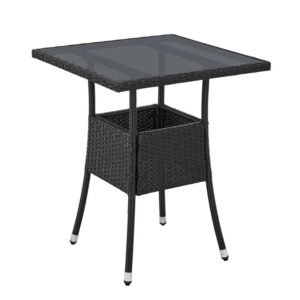 Ratanový čtvercový stůl Yoro 60 cm - černý