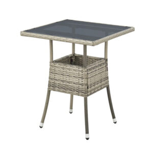 Ratanový čtvercový stůl Yoro 60 cm - šedá