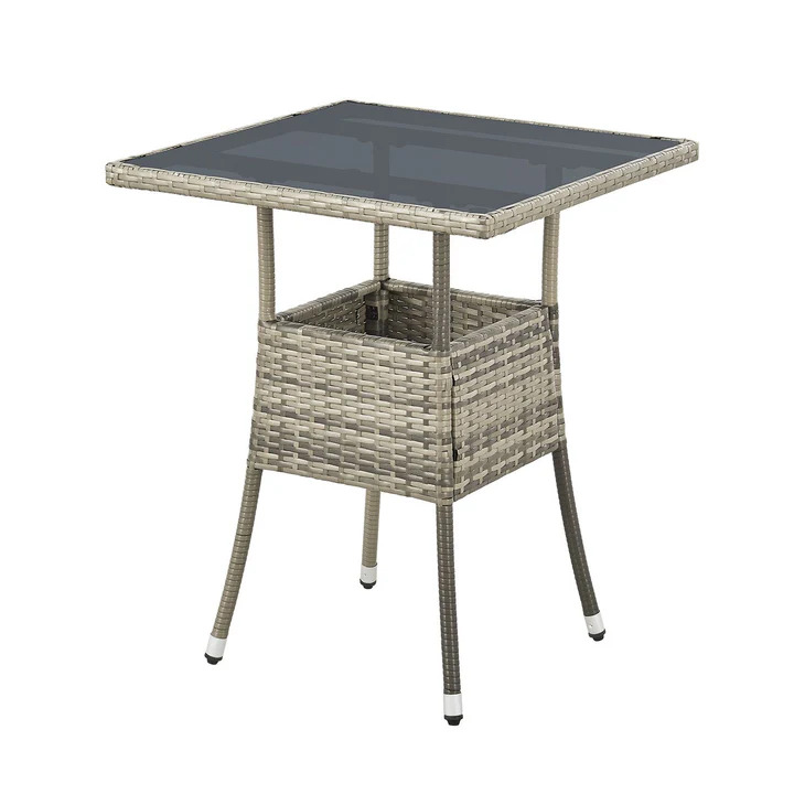 Ratanový čtvercový stůl Yoro 60 cm - šedá