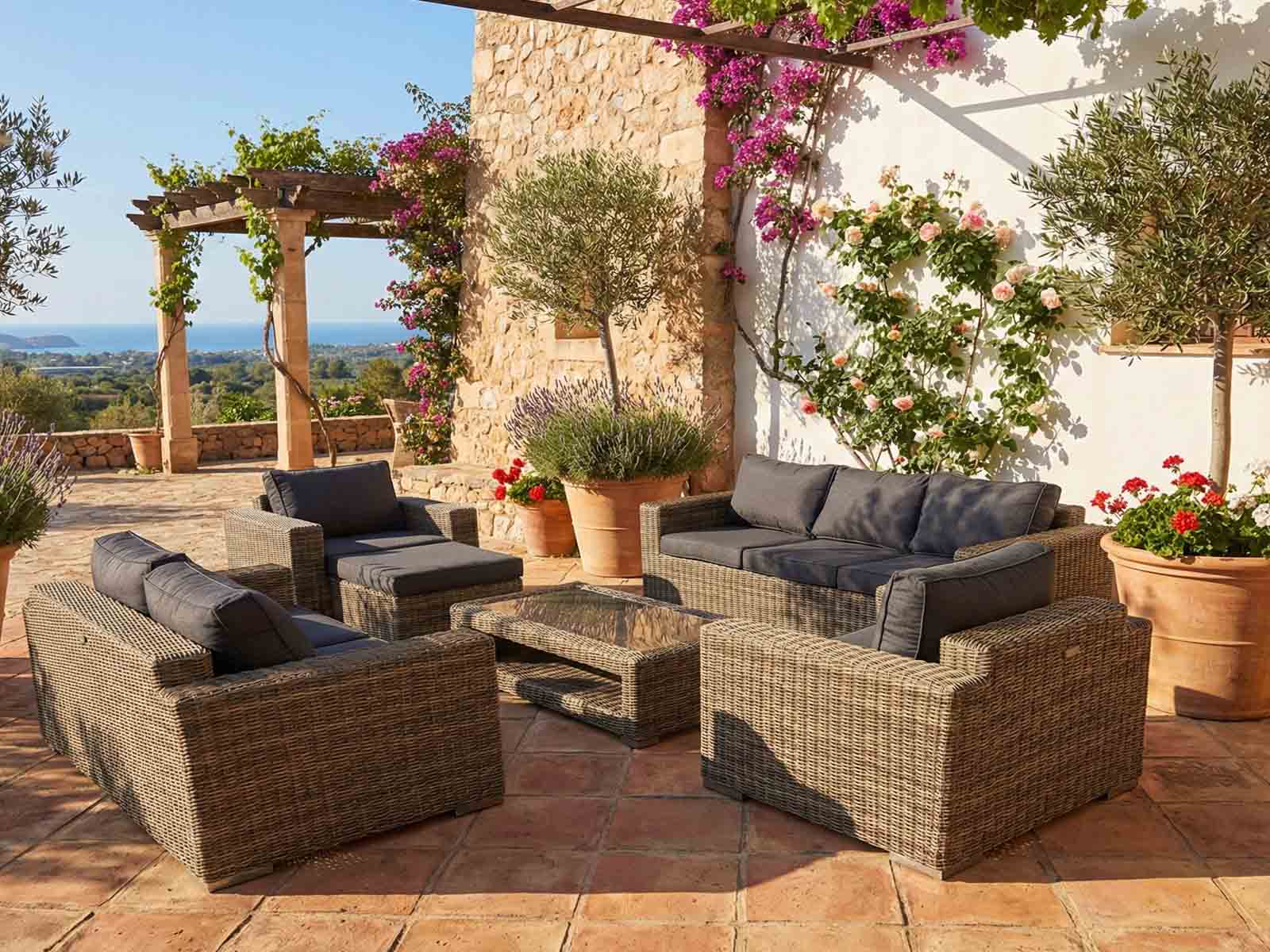 Umělý ratan Zahradní sestava Marina Luxury