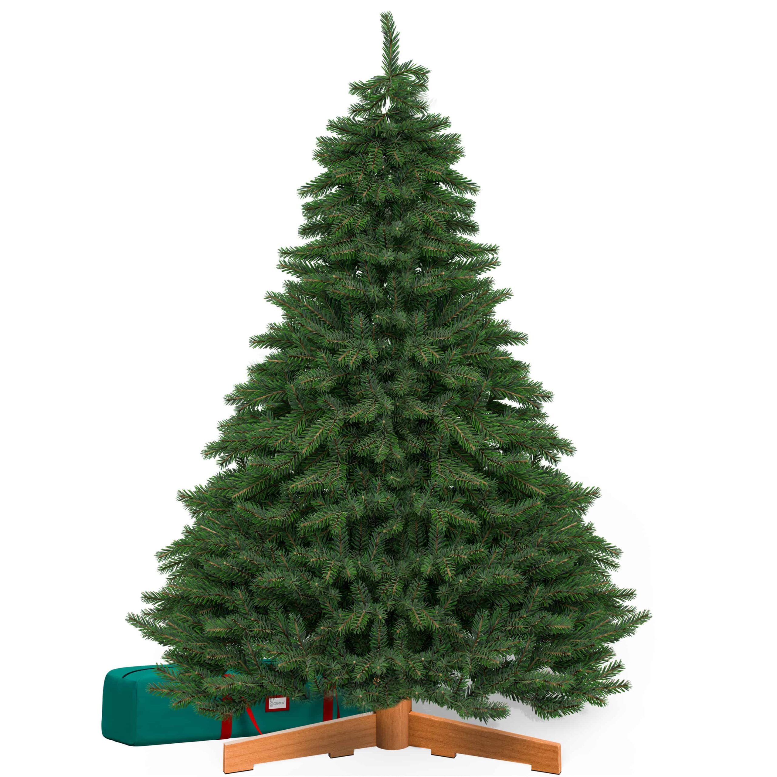 Umělý vánoční stromek 220 cm + dřevěný stojan