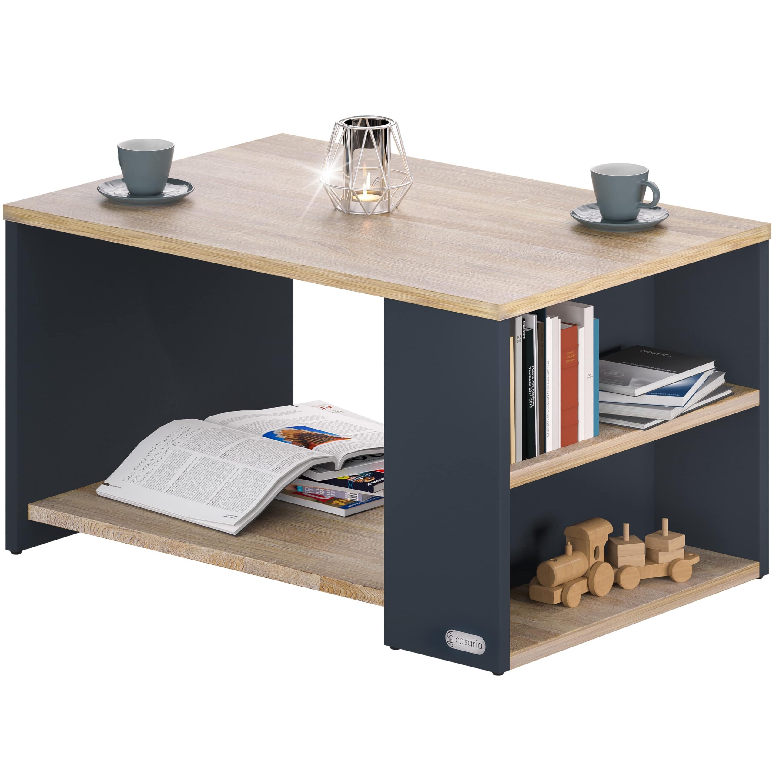 Konferenční stolek Santa Cruz 90x60x50 cm - dřevo/šedý
