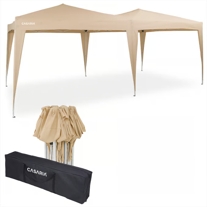 Zahradní altán 3x6 m - béžový UV ochrana 50+