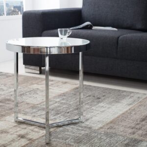 Odkládací stolek Art Deco 50cm chrom bílá