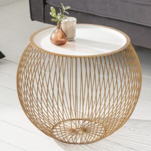 Konferenční stolek Storage II 51cm zlatý bílý
