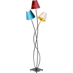 Kare Design Stojící lampa Flexible Velvet Schwarz Tre
