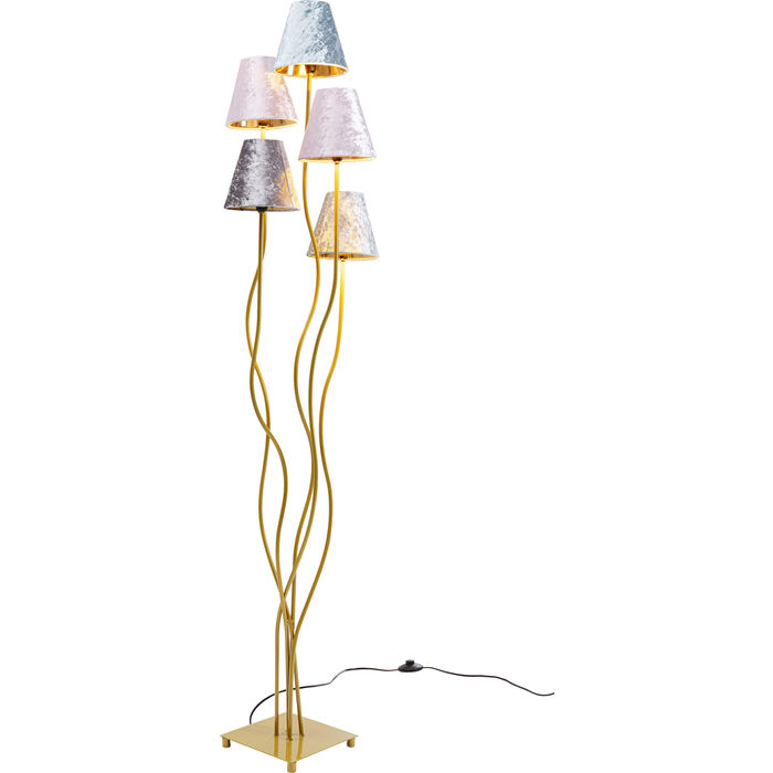 Kare Design Stojící lampa Flexible Velvet – mosaz