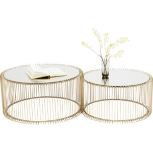 Kare Design Konferenční stolek Wire zlatý
