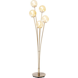 Kare Design Stojící lampa Amber – mosazná 5 světel