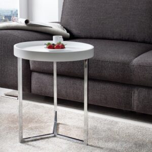 Konferenční stolek Modular 40cm bílá, stříbrná