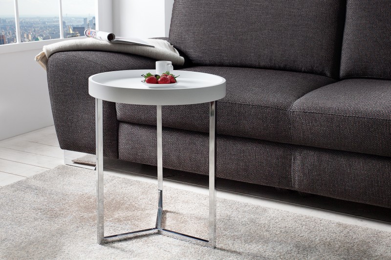 Konferenční stolek Modular 40cm bílá, stříbrná