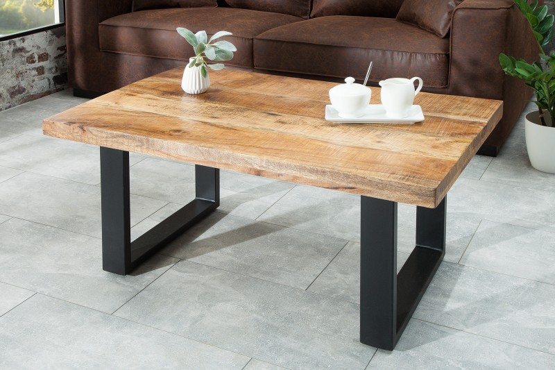 Konferenční stolek Iron Craft 100 cm mango přírodní rám ve tvaru U