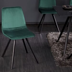 Designová židle Amsterdam samet smaragdově zelená