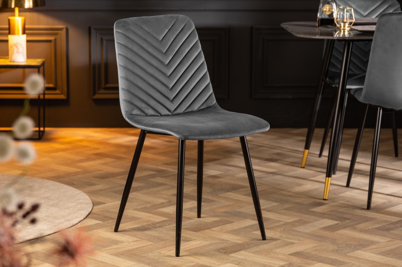 Designová židle Amazon sametově šedá