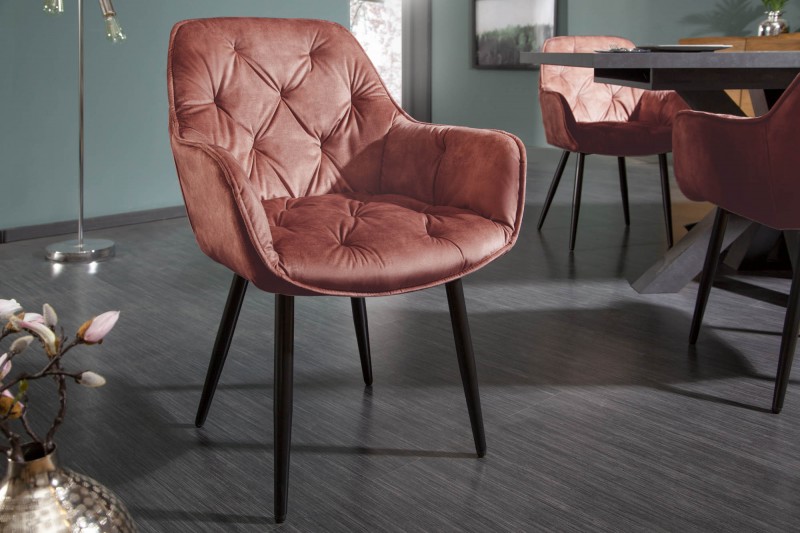 Designová židle Milano samet hnědá