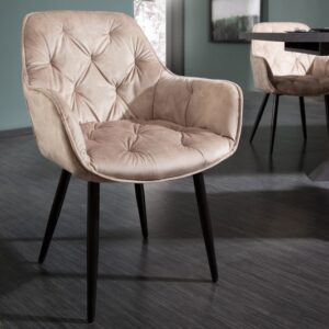 Designová židle Milano champagne samet