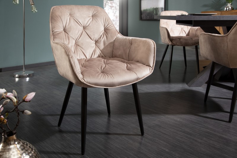 Designová židle Milano champagne samet