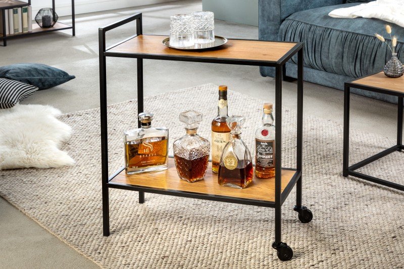 Servírovací stolek Slim Line 60cm divoký dub černý