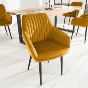 Designové křeslo Turin hořčicově žlutá