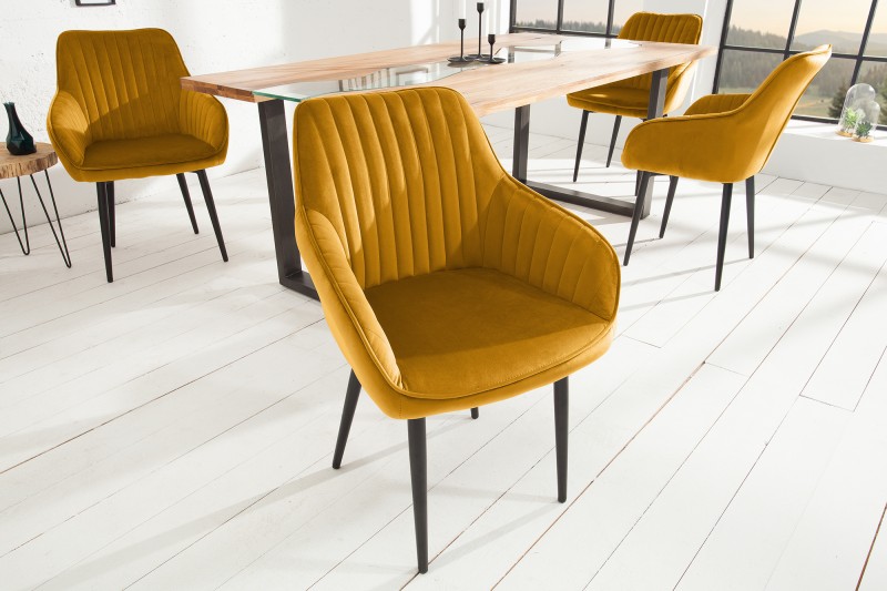 Designové křeslo Turin hořčicově žlutá