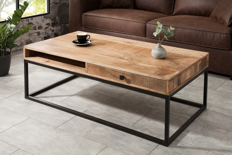 Konferenční stolek Iron Craft 100 cm mango přírodní