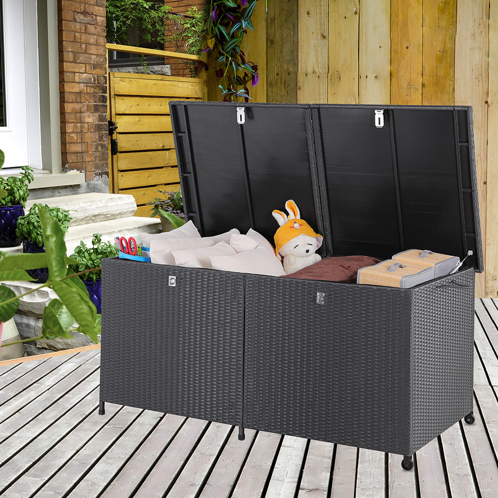 Úložný box s kolečky 800 L - černý