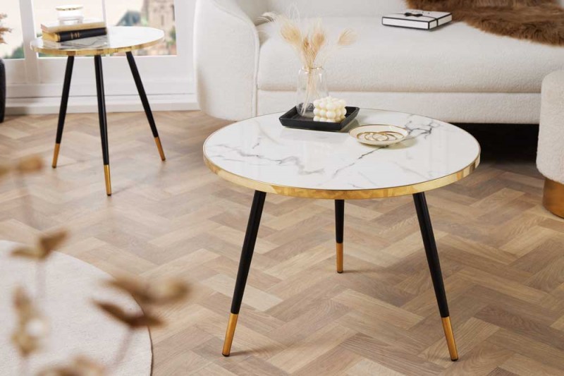 Konferenční stolek Paris 60cm bílý, černý