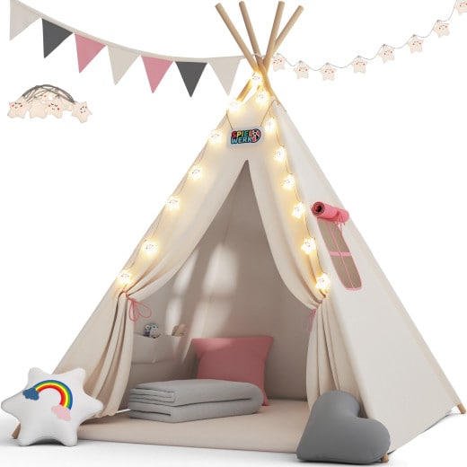 Dětský stan Teepee 160x130x130 cm - růžový