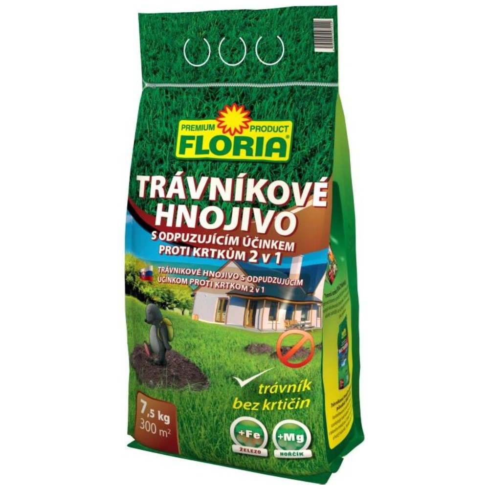AGRO CS FLORIA trávníkové hnojivo s účinkem proti krtkům 7,5 kg